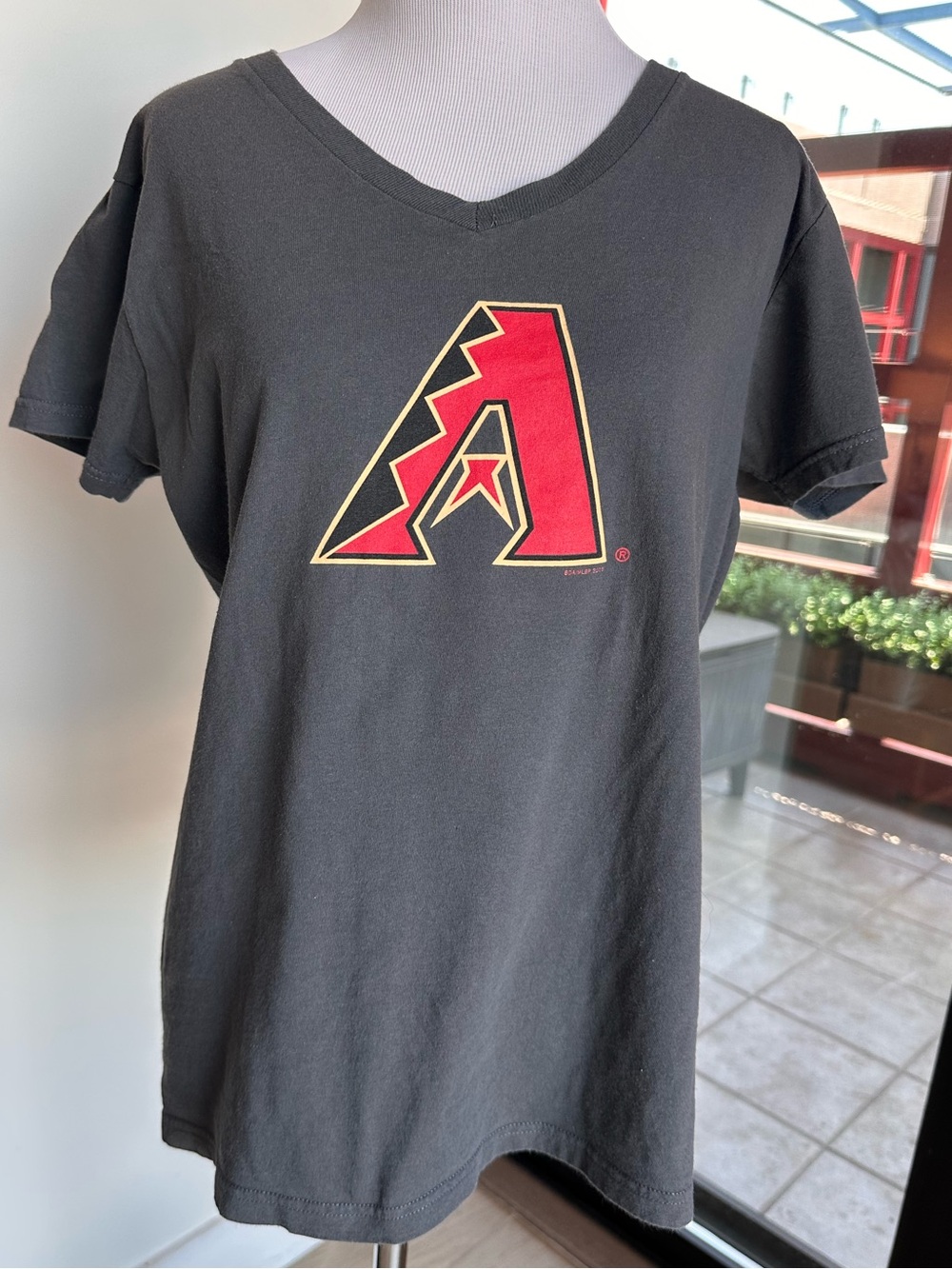 Arizona Diamondbacks Women's Black Short Sleeve V-Neck Tee